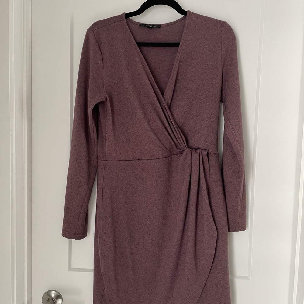 Dynamite Dusty Purple Long Sleeve Dress
